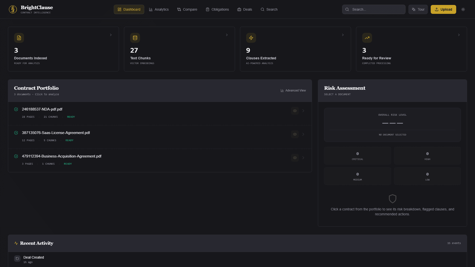 BrightClause Dashboard